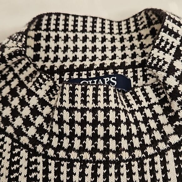 Chaps Women's Petite Houndstooth Sweater Pencil Midi Dress - Picture 16 of 16